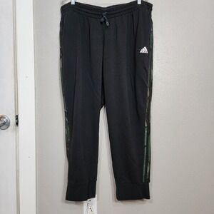 Adidas Men's 3X Joggers Black Camo Stripes Essentials Sweatpants Drawstring